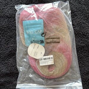 Pink and Blonde Wig Cap